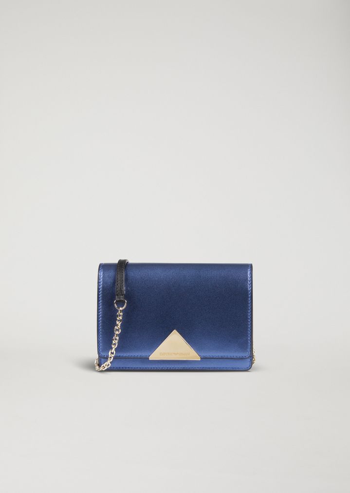 Minibolso bandolera de piel laminada Minibolso bandolera de piel laminada