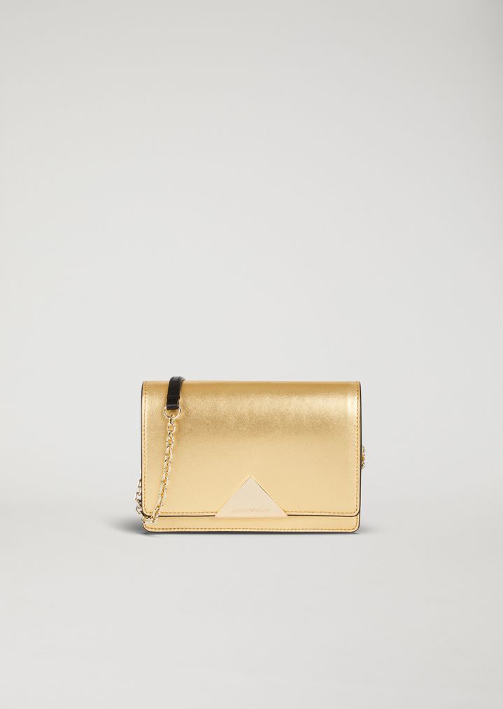 Minibolso bandolera de piel laminada Minibolso bandolera de piel laminada