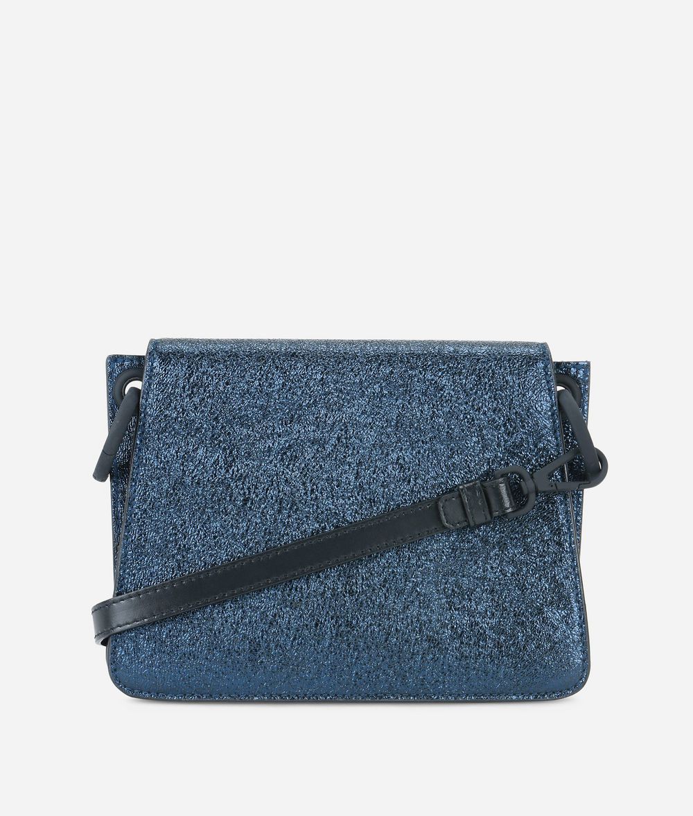 KARL LAGERFELD K/Kat Lock Umhängetasche aus Metallic Leder Crossbody Bag Damen d