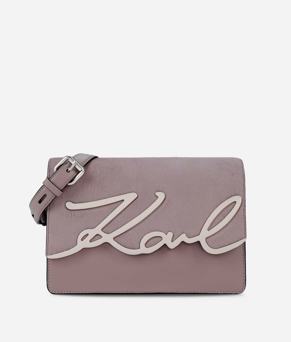 KARL LAGERFELD Edle K/Signature Schultertasche aus Leder Handtasche Damen f