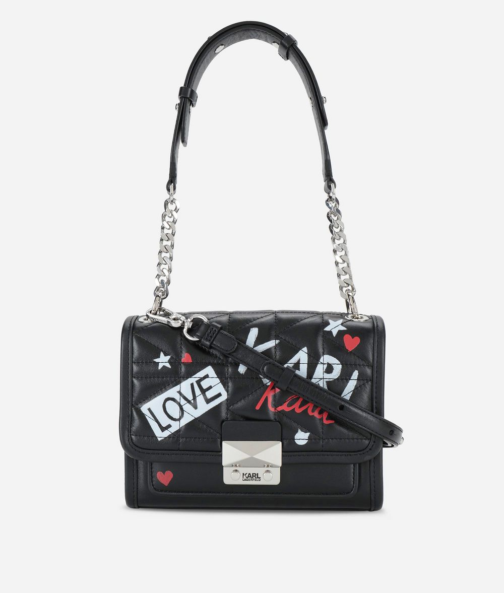 KARL LAGERFELD Karl x Kaia Mini-Schultertasche im Graffiti-Look Handtasche Damen f