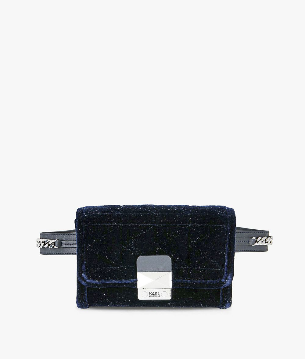 KARL LAGERFELD Karl X Kaia Glitter Velvet Bum Bag Fanny pack Woman f