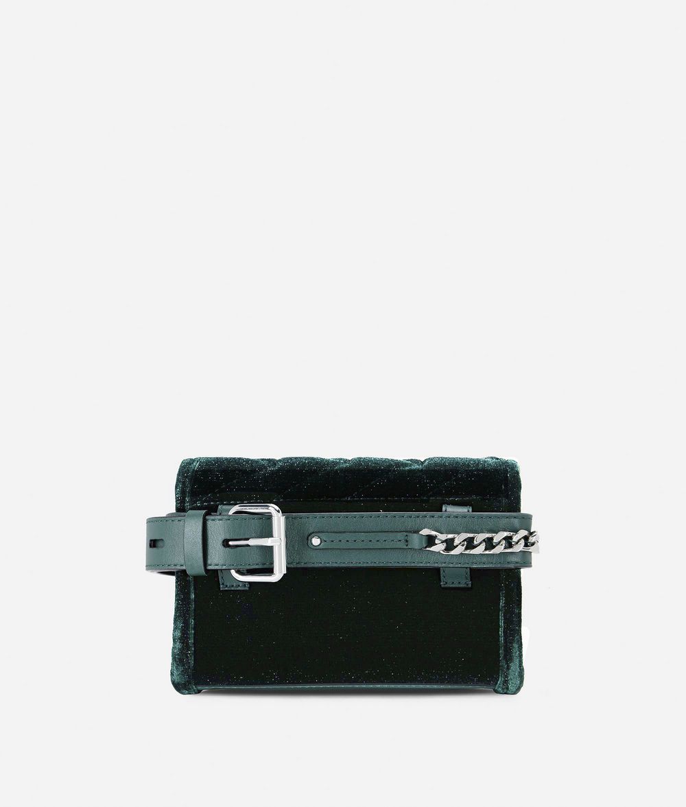 KARL LAGERFELD Karl x Kaia Gürteltasche aus glitzerndem Samt Gürteltasche Damen d