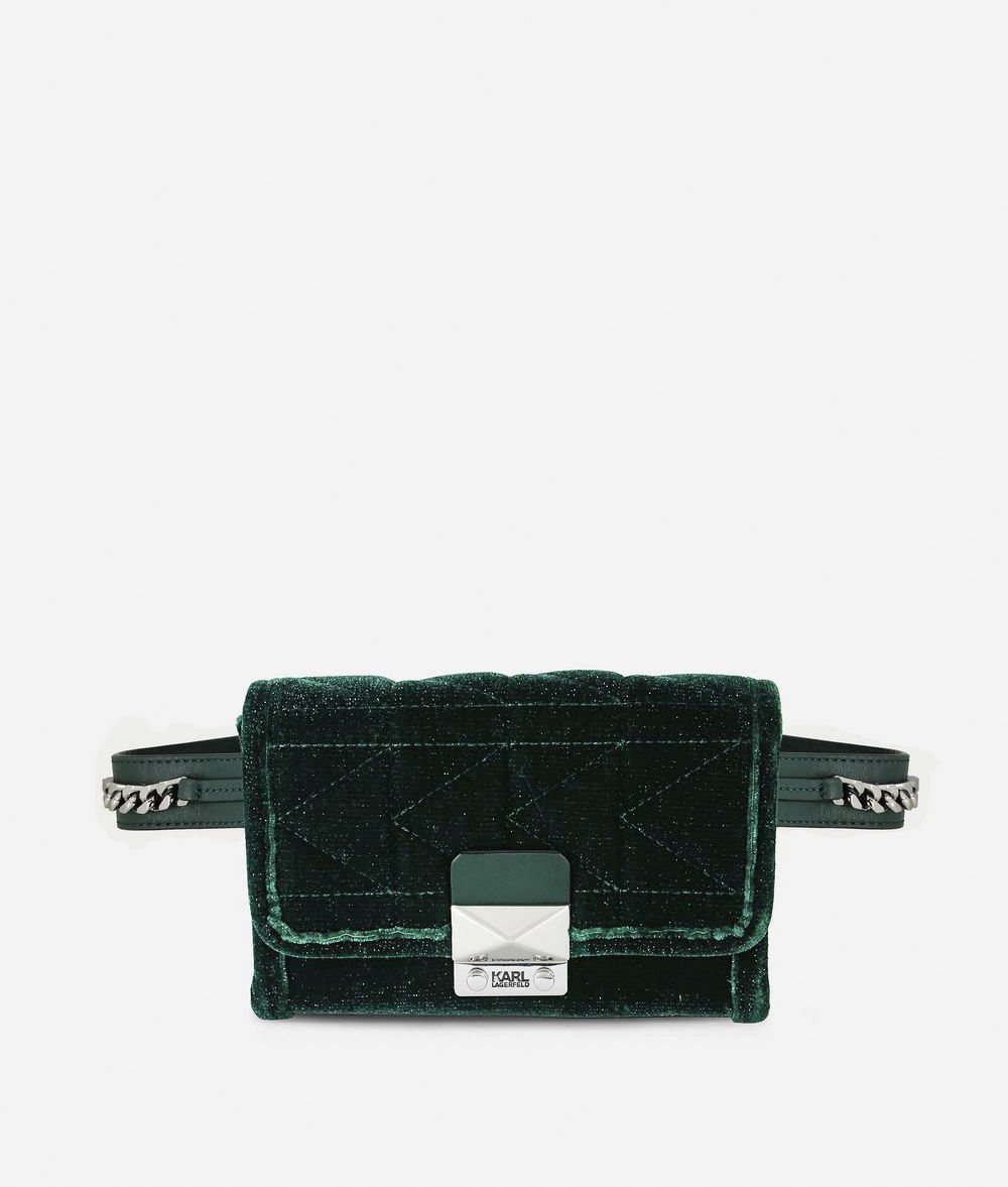 KARL LAGERFELD Karl x Kaia Gürteltasche aus glitzerndem Samt Gürteltasche Damen f