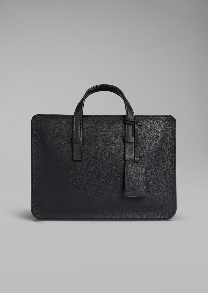 Maletín de piel de becerro granulada Maletín de piel de becerro granulada