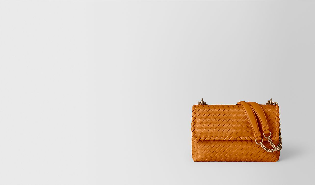 orange intrecciato nappa olimpia bag landing