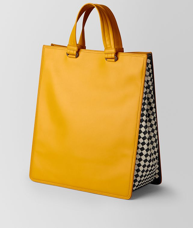 BOTTEGA VENETA SUNSET CALF INTRECCIATO CHECKER TOTE Tote Bag Man fp