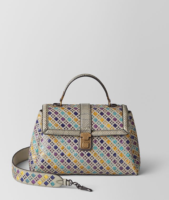 BOTTEGA VENETA BORSA PIAZZA IN INTRECCIATO STAINED GLASS MULTICOLOR Borsa a Mano Donna fp