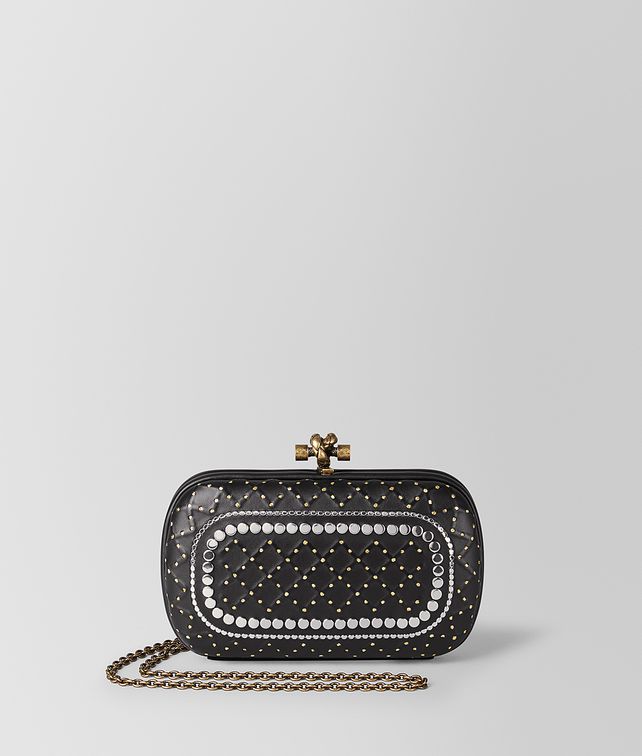 BOTTEGA VENETA NERO NAPPA CATENA CHAIN KNOT Clutch Woman fp