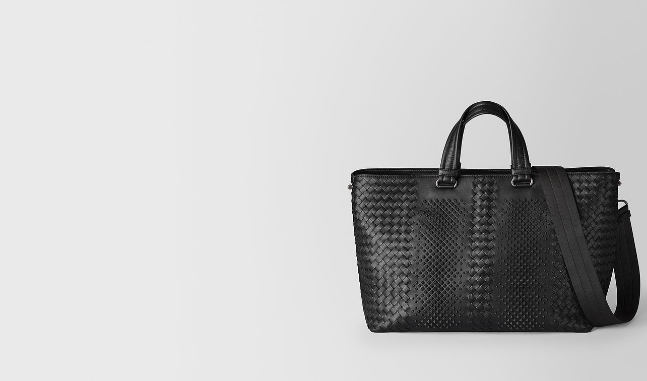 nero intrecciato nappa bv tote landing
