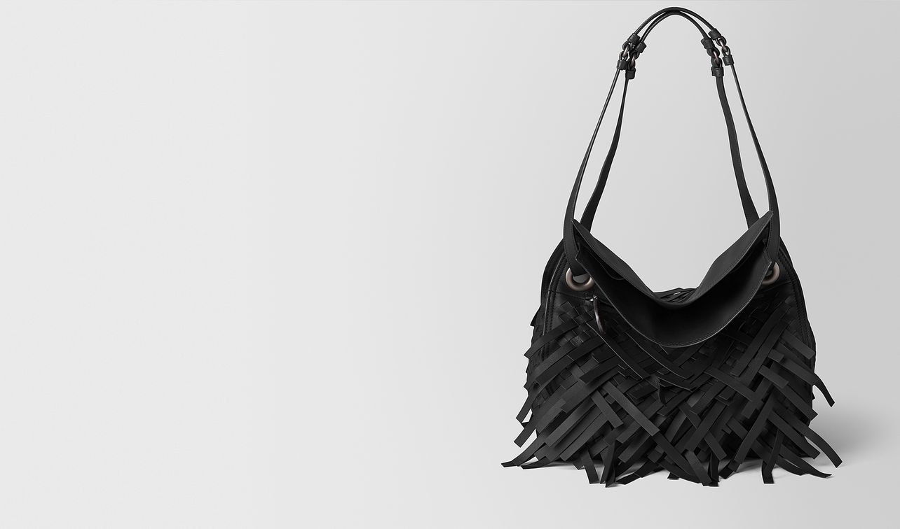 nero intrecciato fringe tote landing