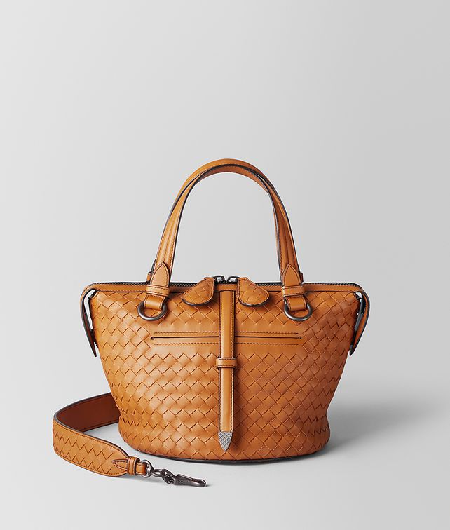 BOTTEGA VENETA ORANGE INTRECCIATO NAPPA TAMBURA BAG Borsa a Mano Donna fp
