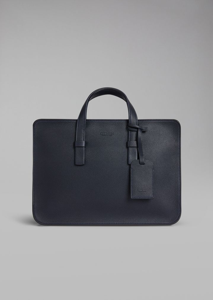 Maletín de piel de becerro granulada Maletín de piel de becerro granulada