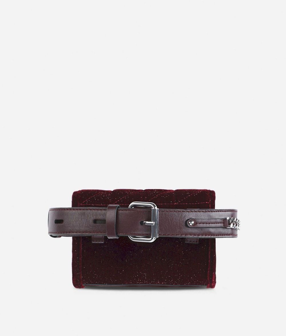 KARL LAGERFELD Karl x Kaia Gürteltasche aus glitzerndem Samt Gürteltasche Damen d