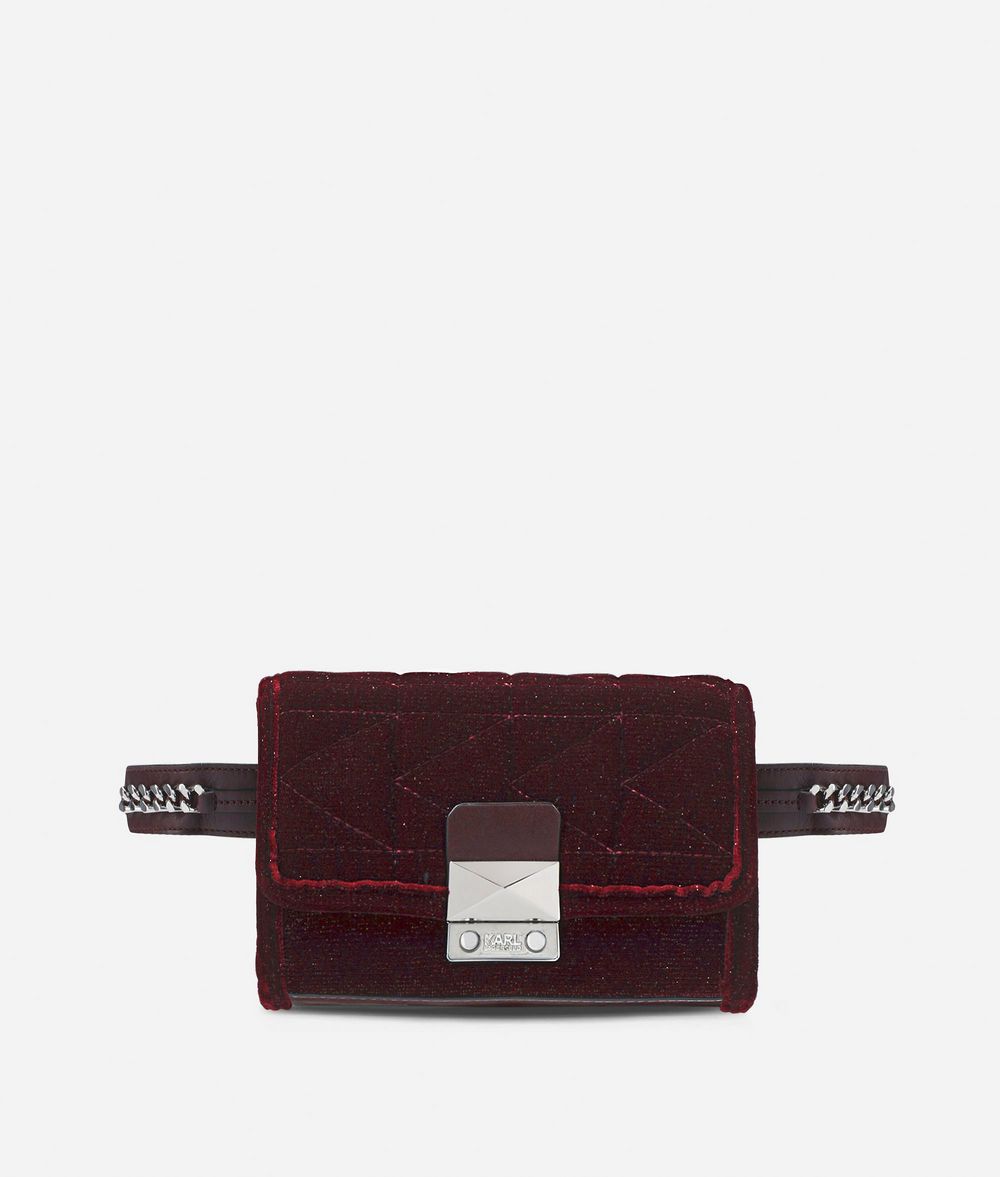 KARL LAGERFELD Karl x Kaia Gürteltasche aus glitzerndem Samt Gürteltasche Damen f