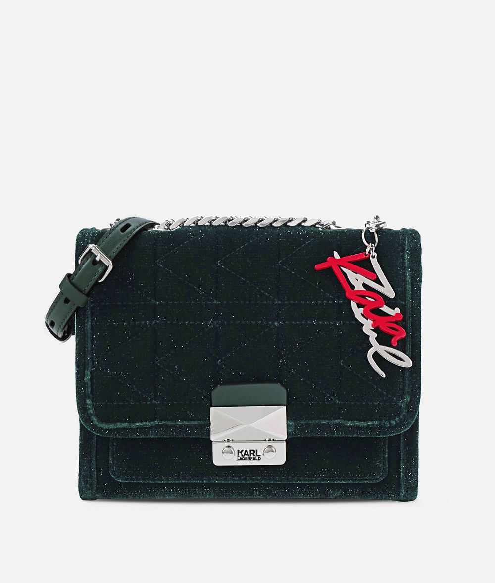 KARL LAGERFELD Karl X Kaia Glitter Velvet Handbag Handbag Woman f