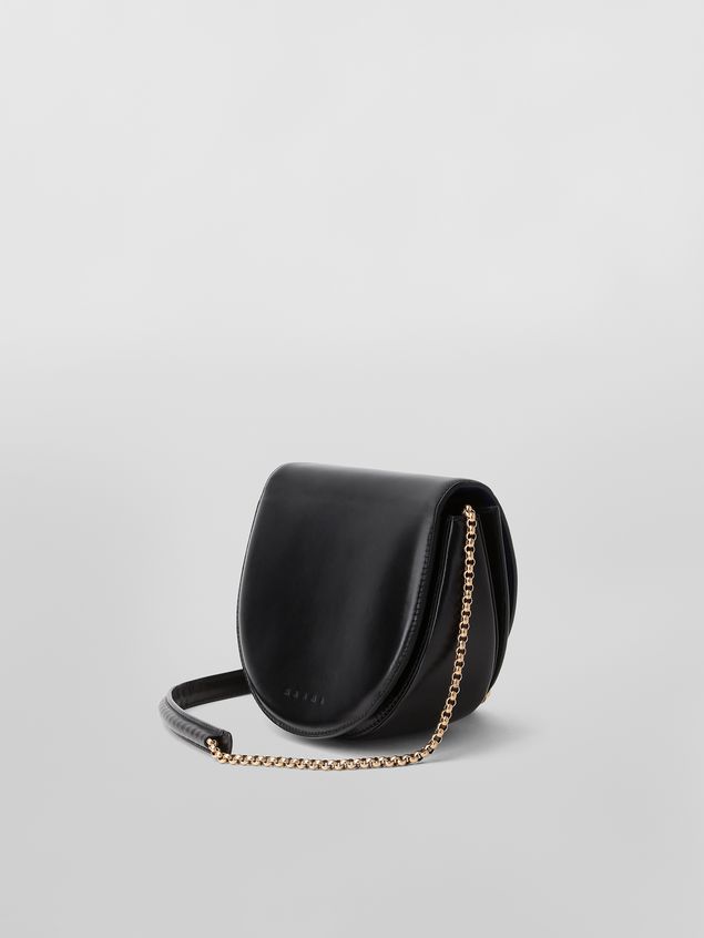 Shoulder Bag Marni MONILE bag in black leather Woman