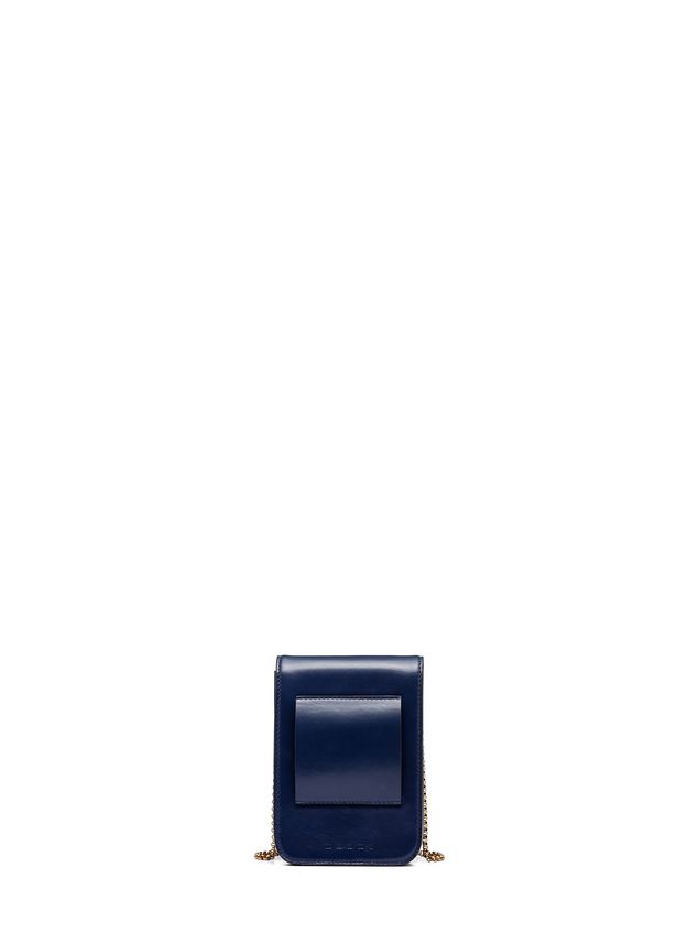 Shoulder Bag Marni MONILE bag in blue calfskin Woman