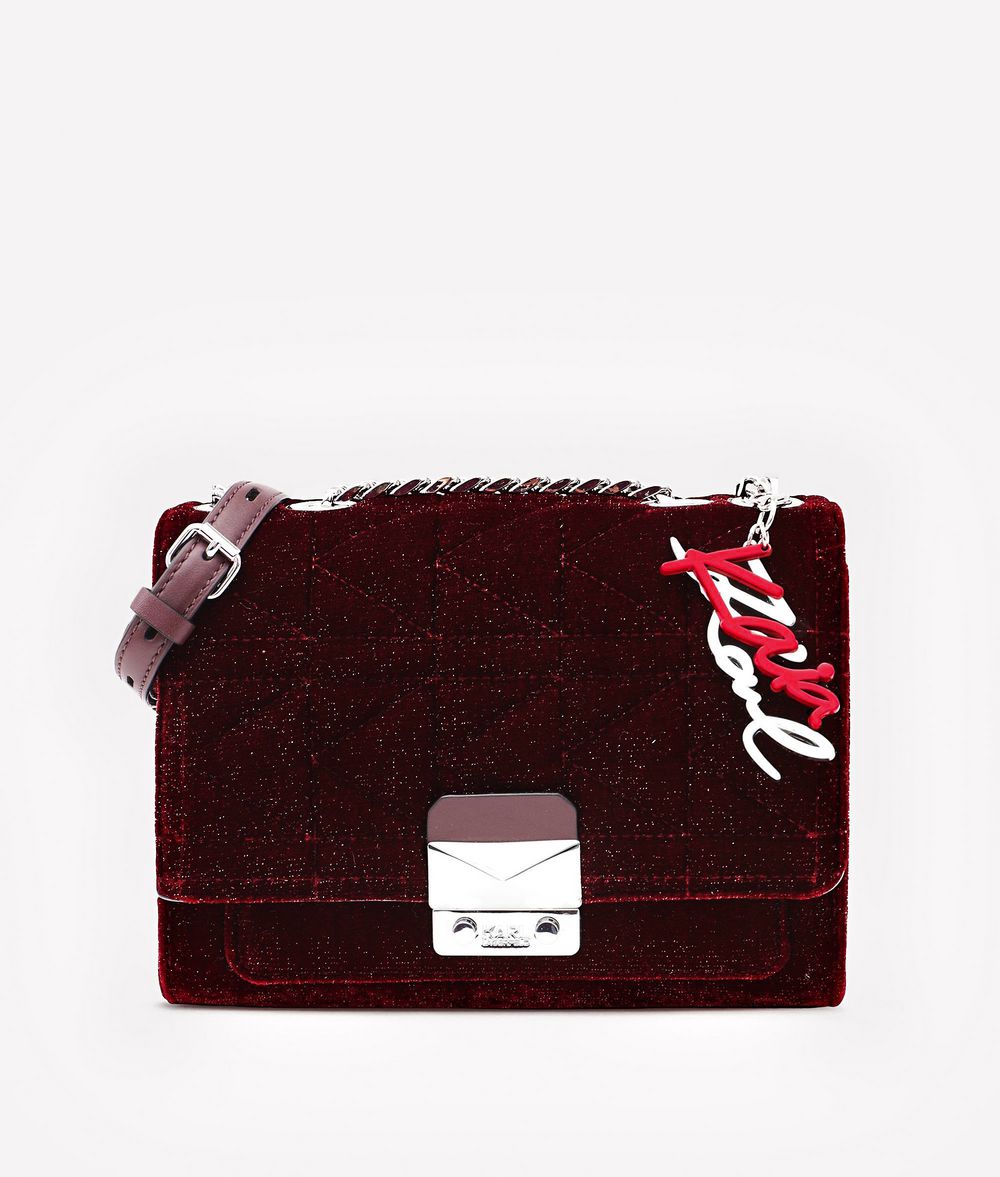 KARL LAGERFELD Karl X Kaia Glitter Velvet Handbag Handbag Woman f