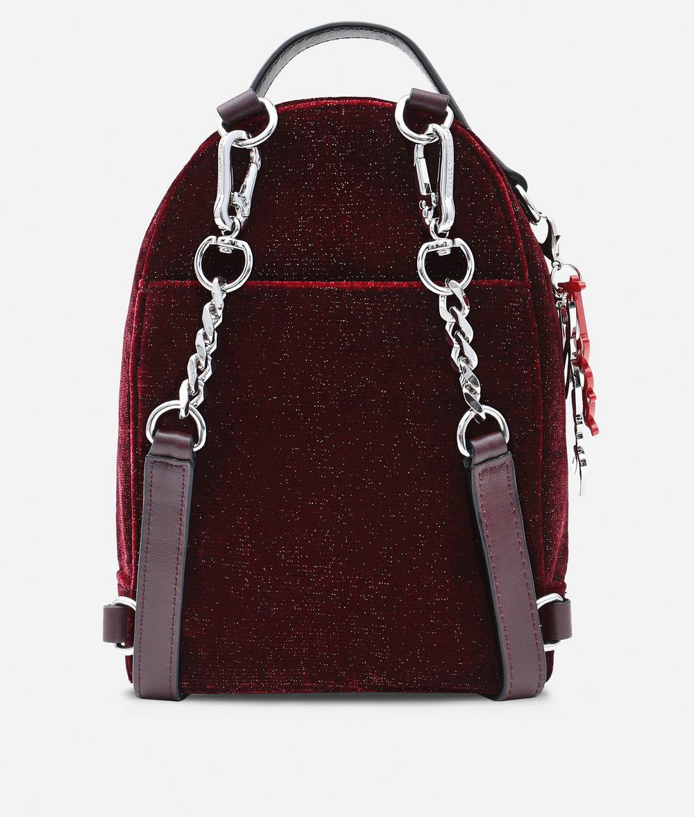 KARL LAGERFELD Karl X Kaia Glitter Velvet Mini Backpack Backpack Woman d