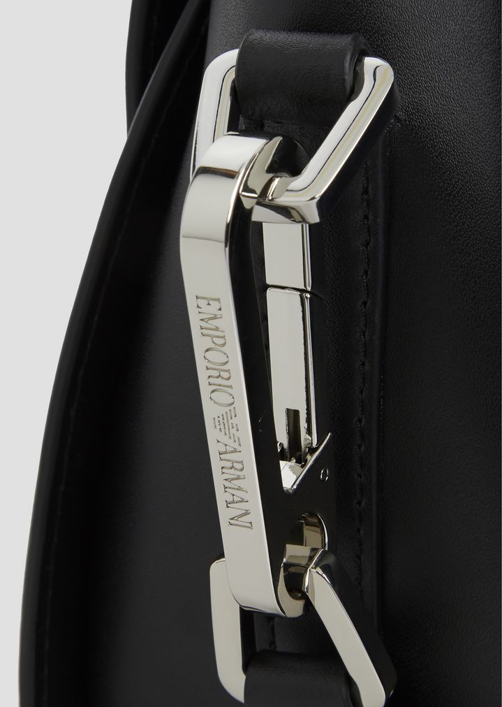 Leather bag with Emporio Armani logo shoulder strap | Woman | Emporio ...