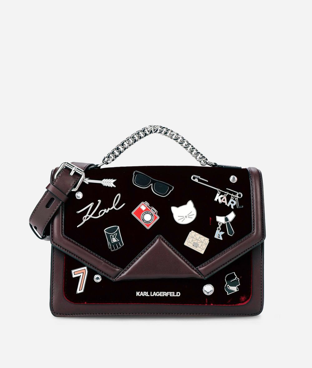 KARL LAGERFELD K/Klassik Pins Leather Shoulder Bag Shoulder bag Woman f