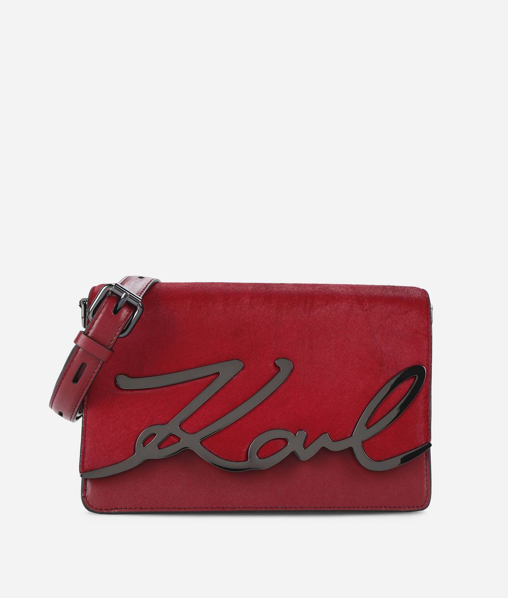 KARL LAGERFELD Edle K/Signature Schultertasche aus Leder Handtasche Damen f