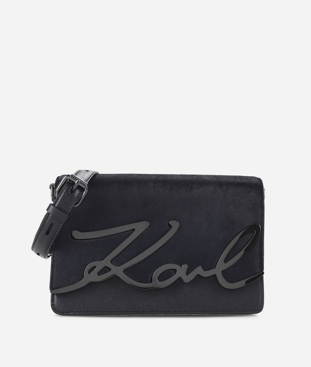 KARL LAGERFELD K/Signature Luxe Leather Shoulder Bag Handbag Woman f
