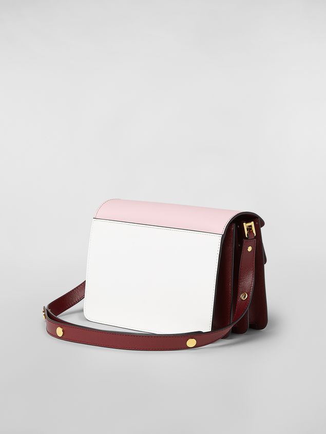 Trunk Bag Marni TRUNK bag in pink, white and burgundy saffiano calfskin Woman