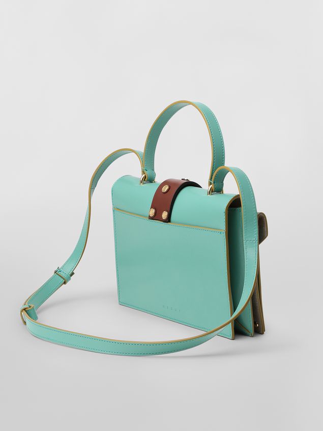 Shoulder Bag Marni PUNCH bag in green and brown leather Woman