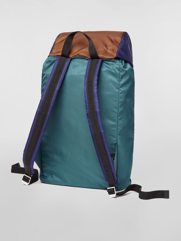 Backpack Marni Backpack in nylon brown green black and blue Man