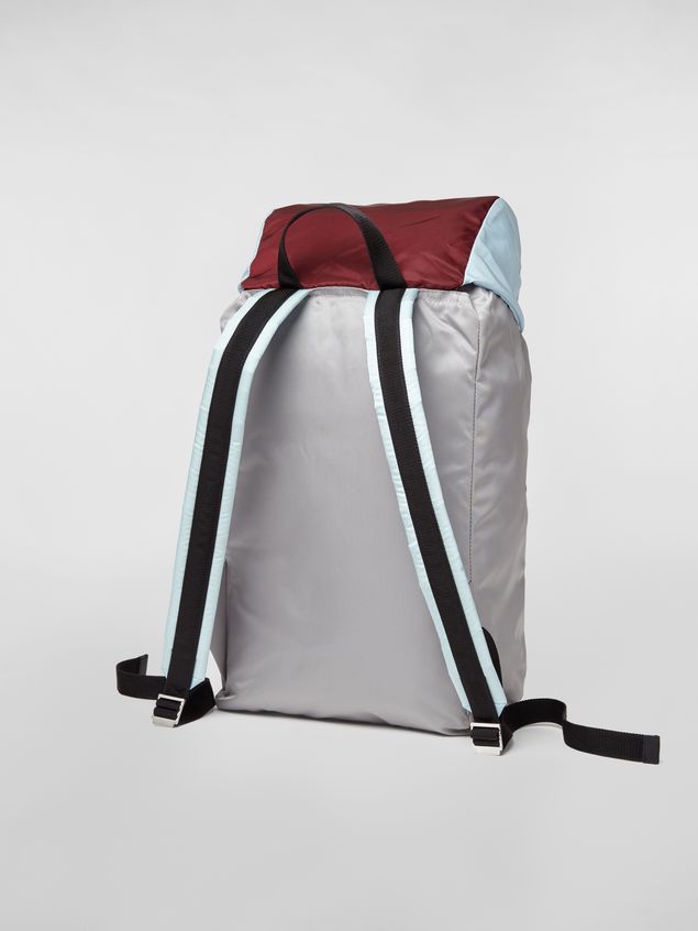 Backpack Marni Backpack in nylon burgundy yellow grey and pale blue Man