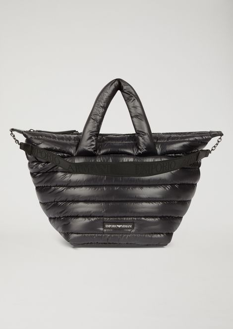 Women S All Bags Emporio Armani Quilted Padded Bag With Shoulder Strap And Emporio Armani Logo