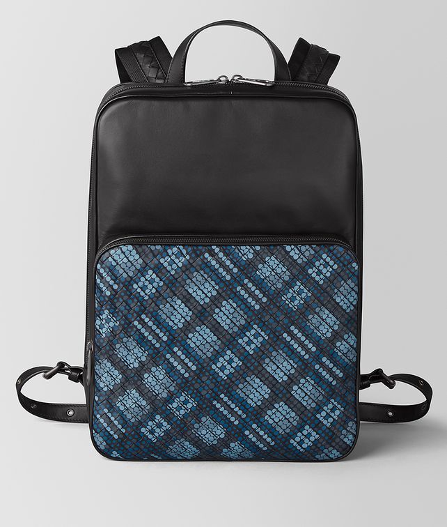 BOTTEGA VENETA MEDIUM DOUBLE BRICK BACKPACK IN TARTAN DOTS Backpack Woman fp