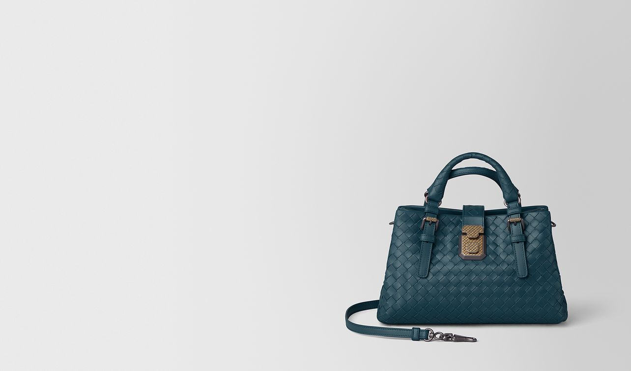mini roma bag in intrecciato calf leather landing