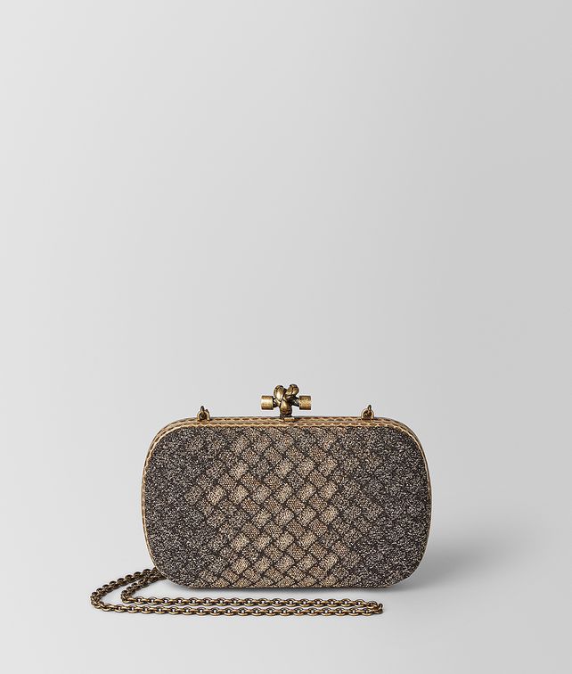 BOTTEGA VENETA CHAIN KNOT IN INTRECCIATO KNITTED Clutch Woman fp