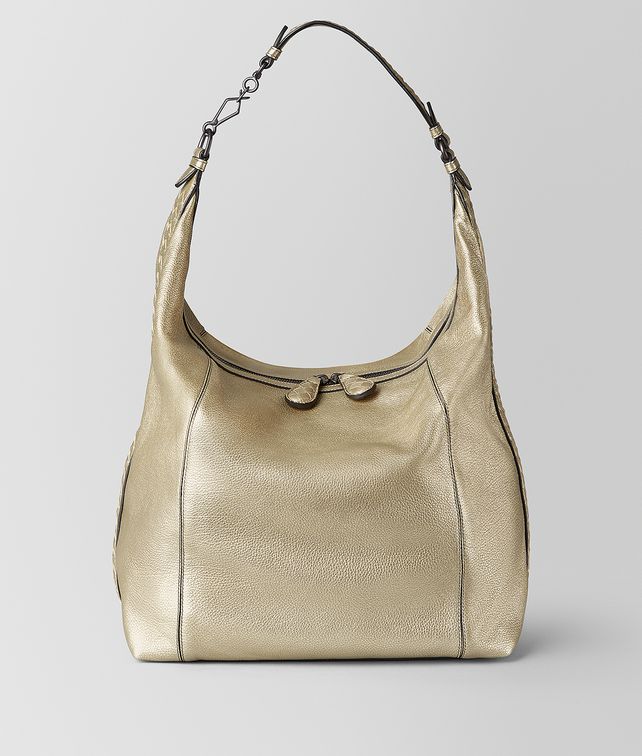 BOTTEGA VENETA LARGE MI-NY BAG IN METALLIC LAMB Shoulder Bag Woman fp