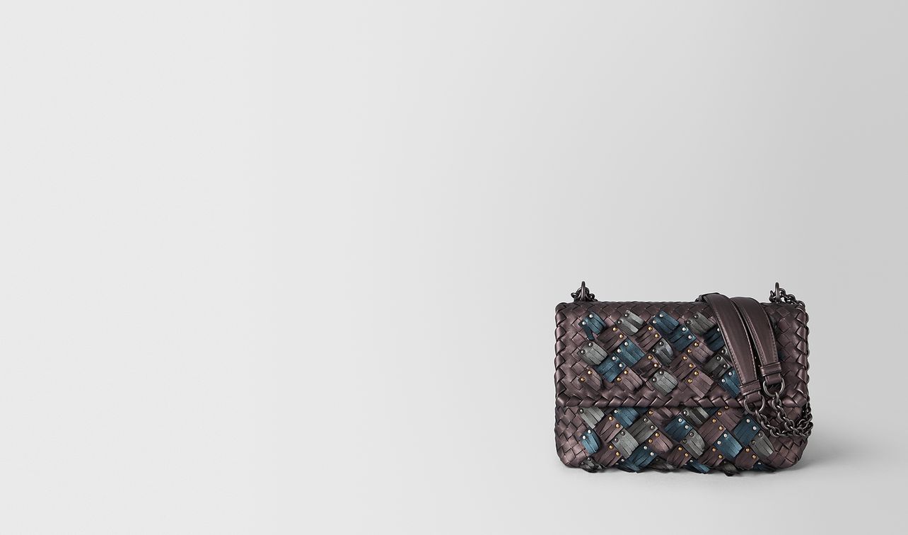 small olimpia bag in intrecciato plume landing