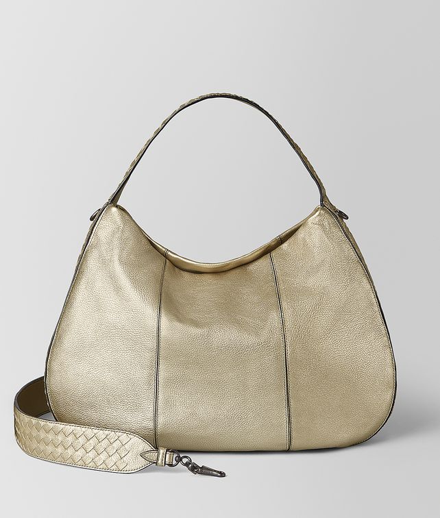 BOTTEGA VENETA LARGE CITY VENETA IN METALLIC LAMB Shoulder Bag Woman fp
