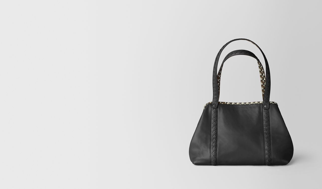 small tote in nappa and nylon landing