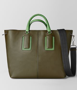 18 TOTE IN FRENCH CALF AND ENAMEL