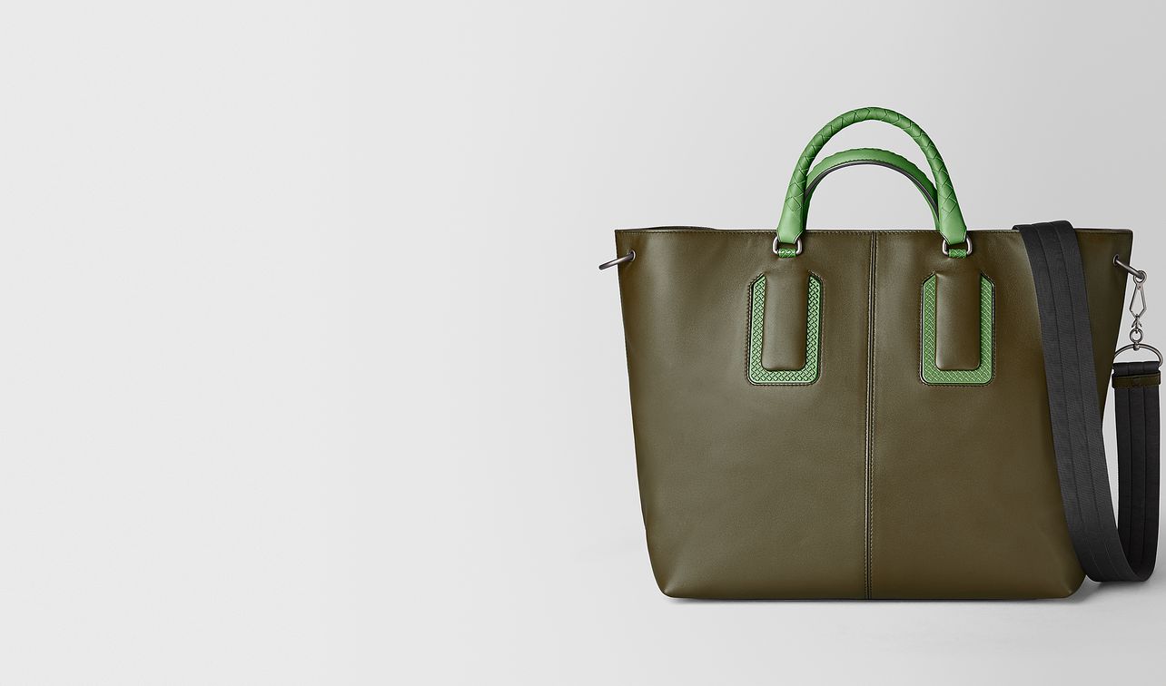 18 tote in french calf leather and enamel landing