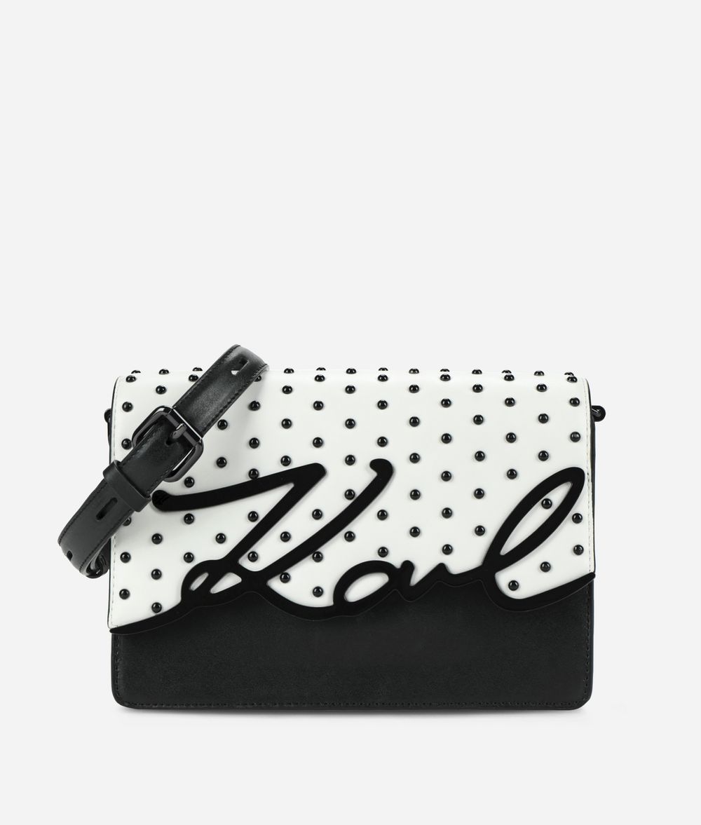 KARL LAGERFELD K/Signature Special Studs Shoulder Bag Handbag Woman f