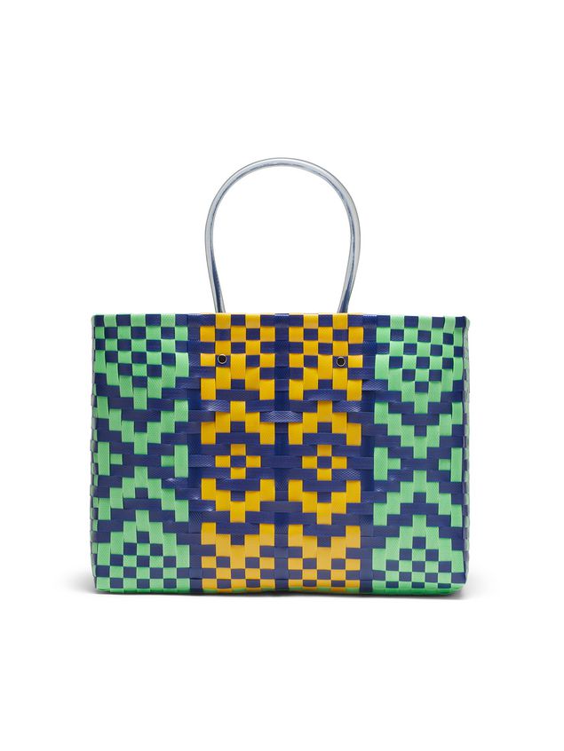 Shopping Bag Marni MARNI MARKET E-W shopping bag in polypropylene with lozenge pattern Man