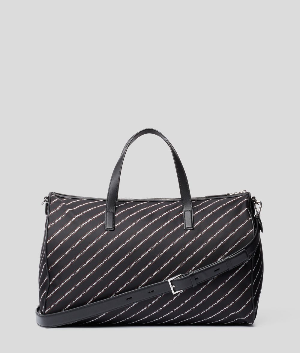 KARL LAGERFELD K/Stripe Logo Weekender Handbag E d