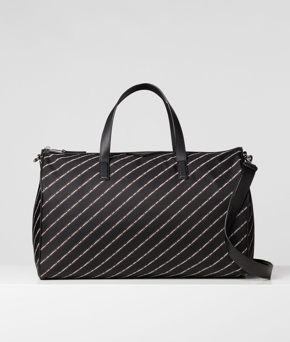 KARL LAGERFELD K/Stripe Logo Weekender Handbag E f