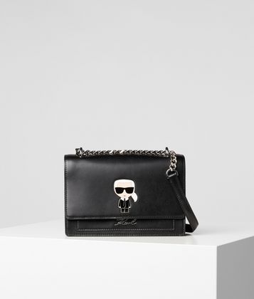 KARL LAGERFELD K/IKONIK METAL LOCK SHOULDER BAG