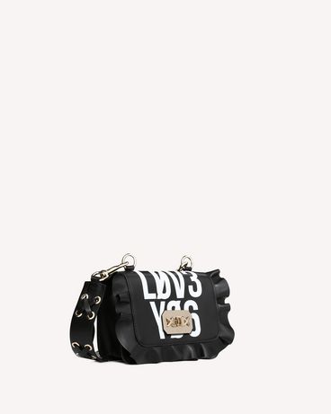 REDValentino ROCK RUFFLES "ENCRYPTED LOVE NOTES" CROSSBODY BAG
