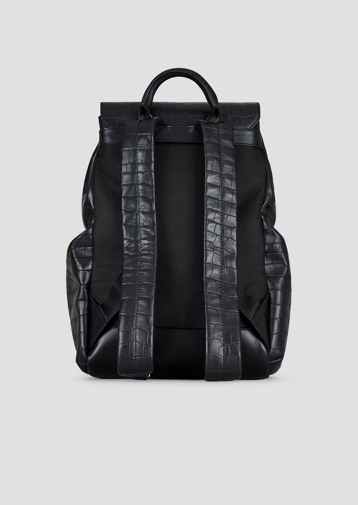 crocodile print backpack