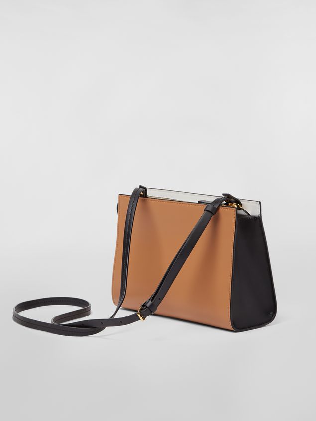 ショルダーバッグ Marni レザー LAWバッグ ホワイト&ブラウン レディース